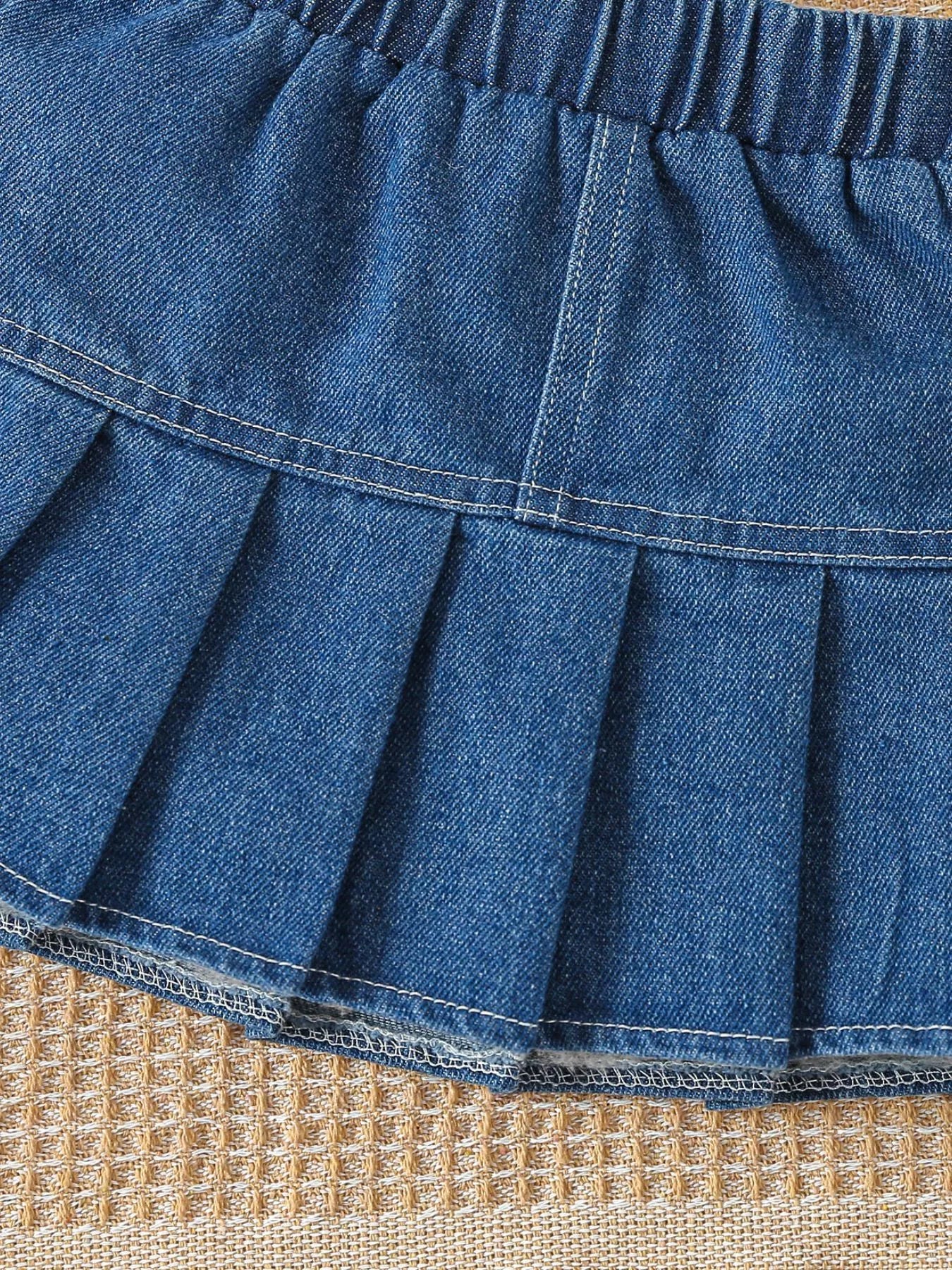Ensemble enfant top plissé et jupe en jean MONARK - look complet