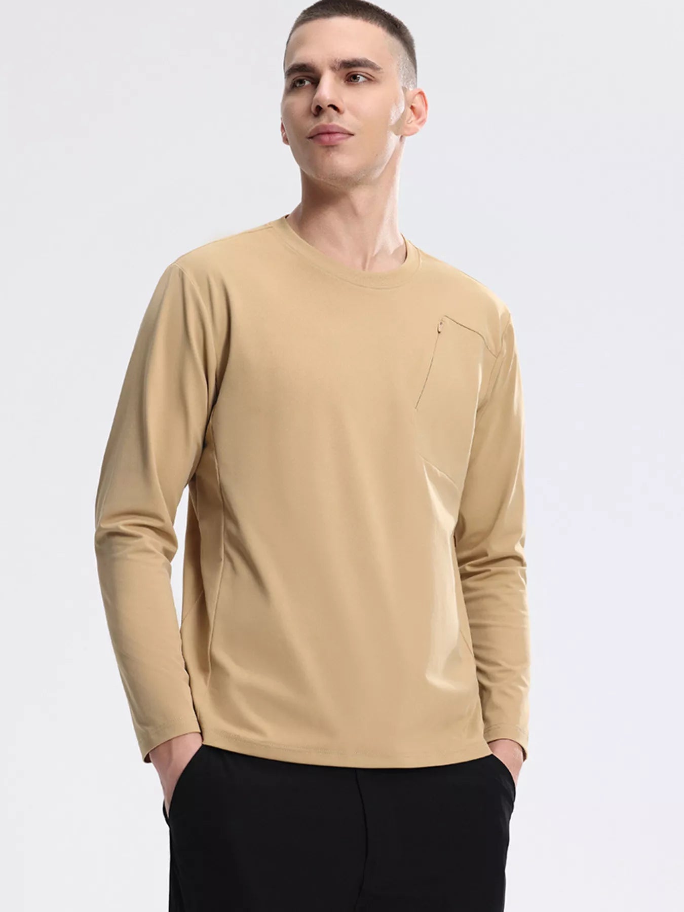 Sweat zippé homme manches longues MONARK - détail matière