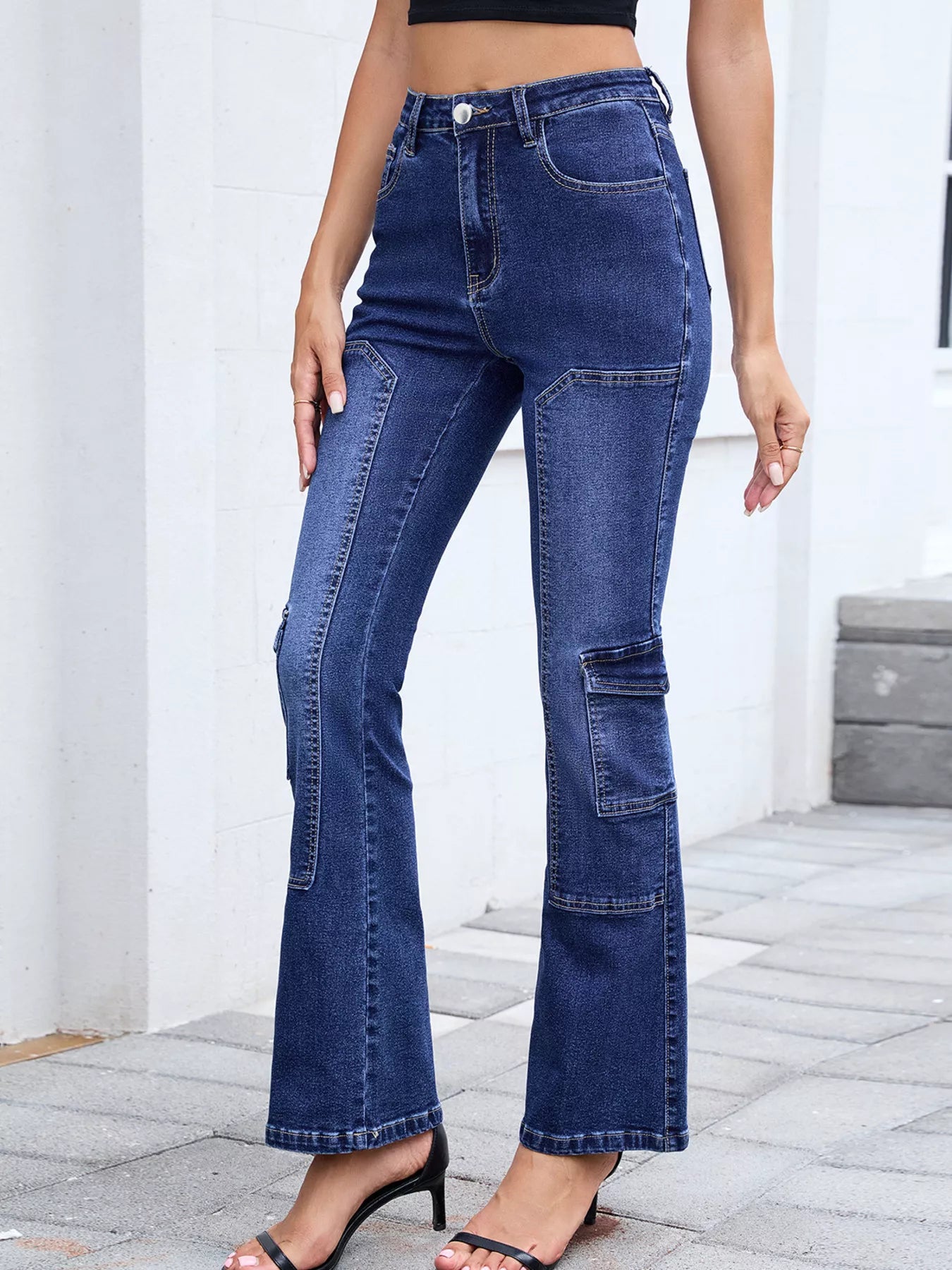 Jean bootcut taille haute femme MONARK - détail poche