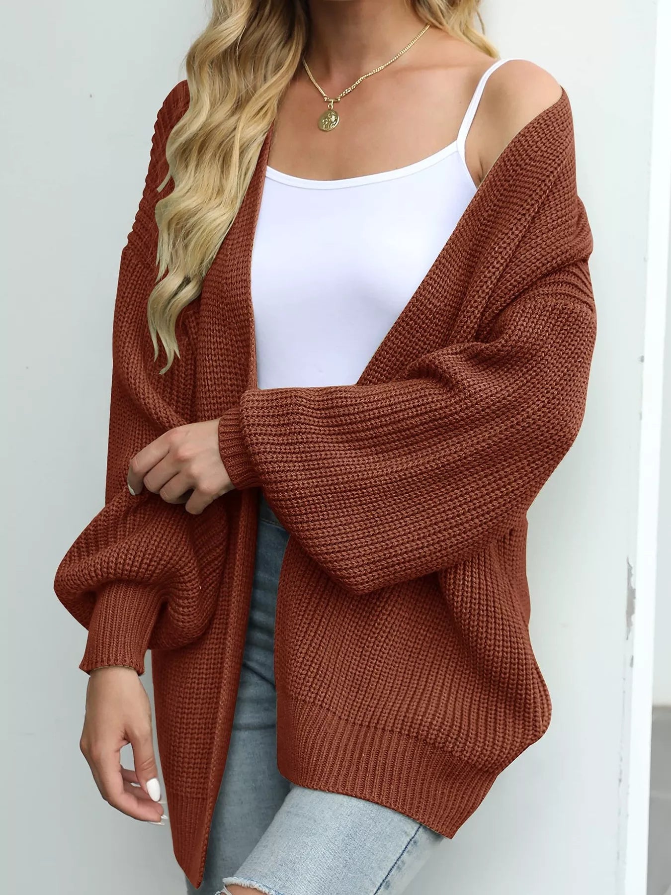 Cardigan femme maille chunky oversize MONARK - look complet