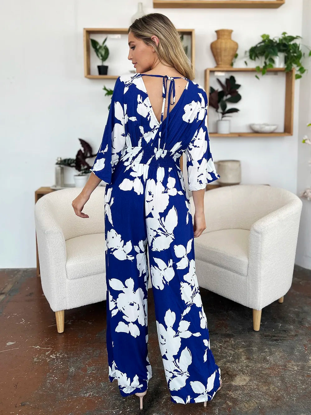 Combinaison femme jambe large imprimée MONARK - look complet