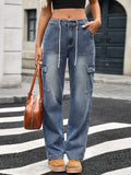 Jean cargo jambe large femme MONARK - vue produit