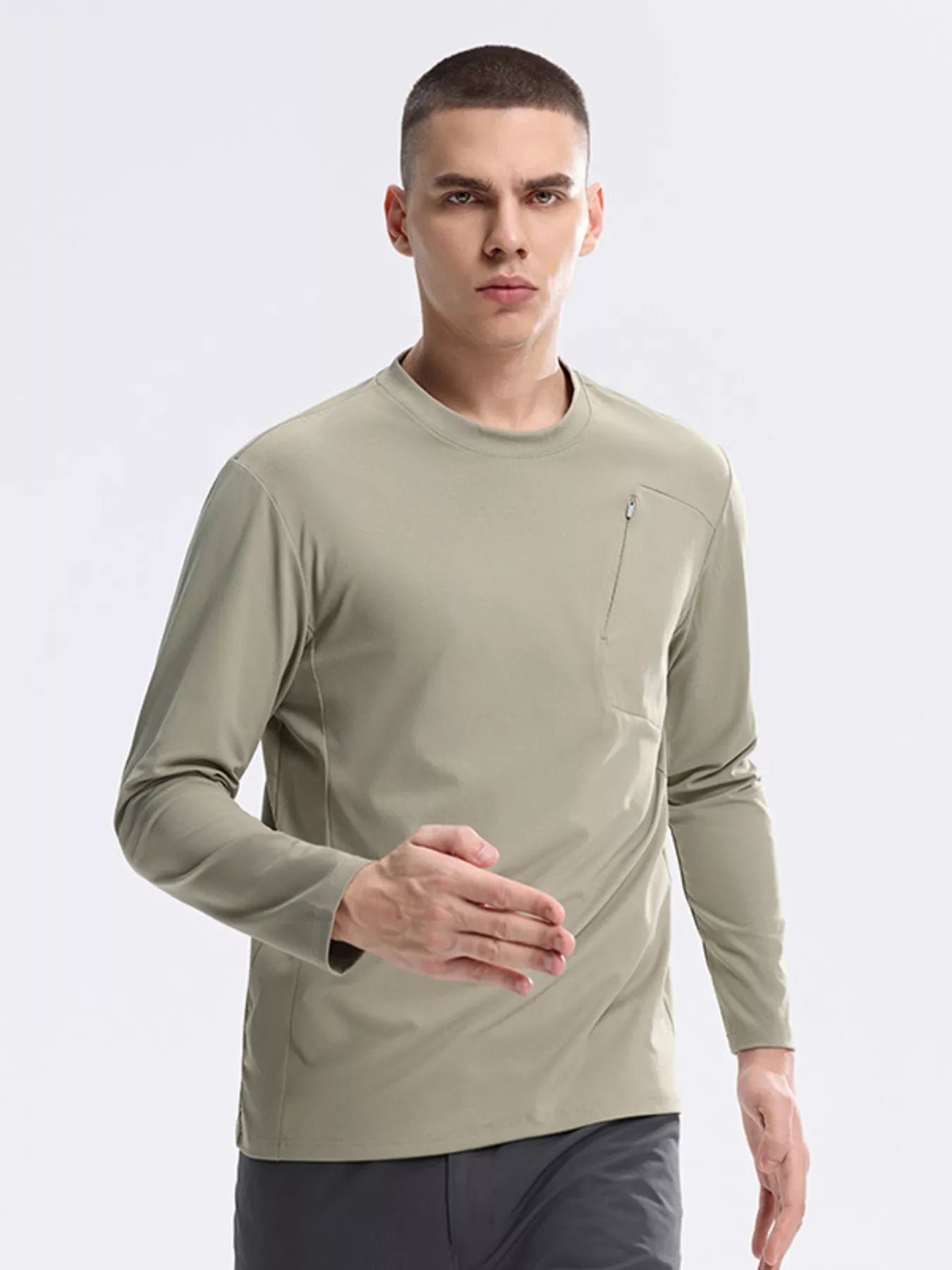 Sweat zippé homme manches longues MONARK - porté face