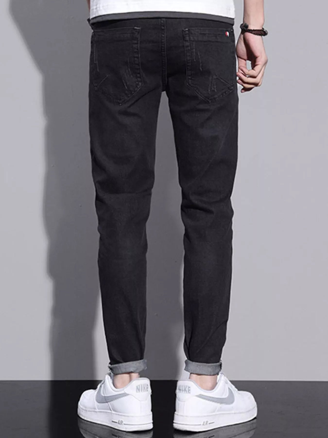 Jean slim homme délavé MONARK - porté face