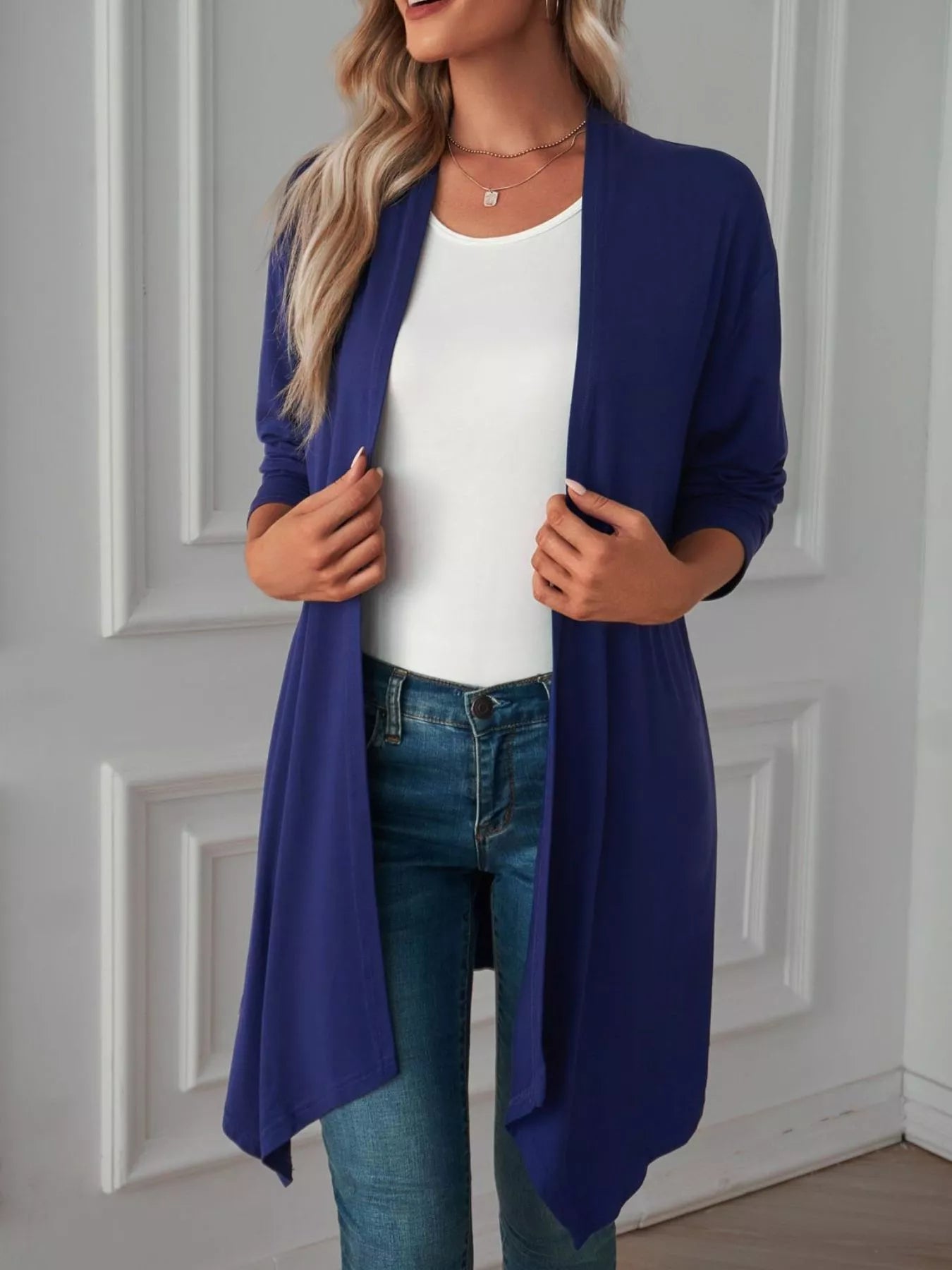 Cardigan femme fin ouvert MONARK - vue profil